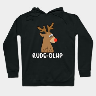 Rude-Olph - Funny Rude Christmas Pun Hoodie